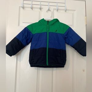 nautica jackets&coats boys putter jacket color green & blue size 3t